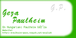 geza paulheim business card